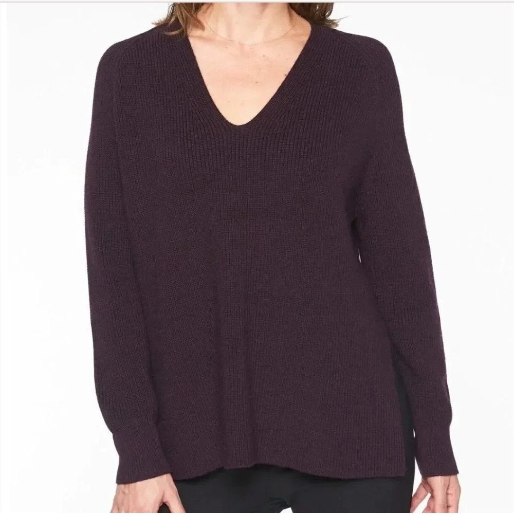 Athleta Plum Switchback Merino Wool Sweater
